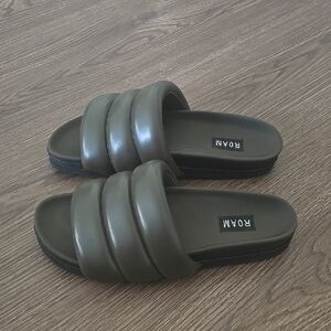ROAM Deep Green Slide Sandals 39